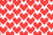 Cross stitch cute red hearts pattern