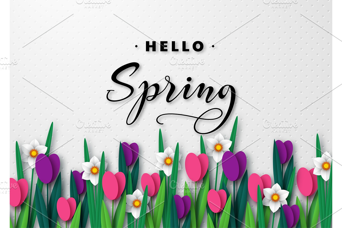 Hello Spring seasonal greeting in Illustrations - product preview 8
