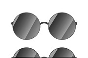 Round glossy sunglasses