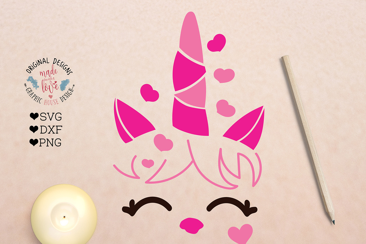 Valentine Unicorn Cut File in Illustrations - product preview 8