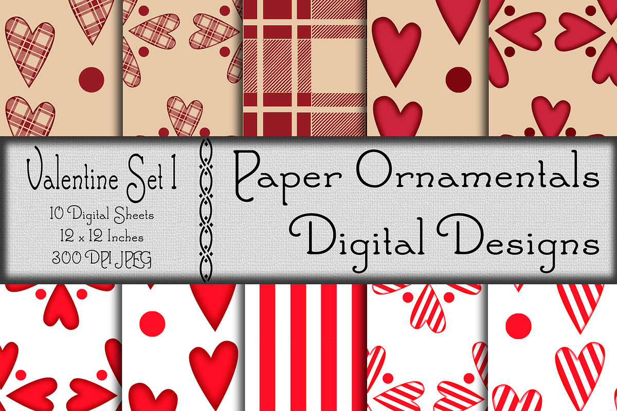 Valentine Set 1, Digital Paper in Patterns - product preview 8