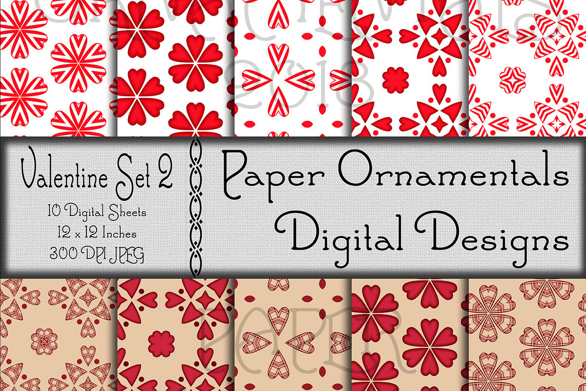 Valentine Set 2, Digital Paper in Patterns - product preview 8