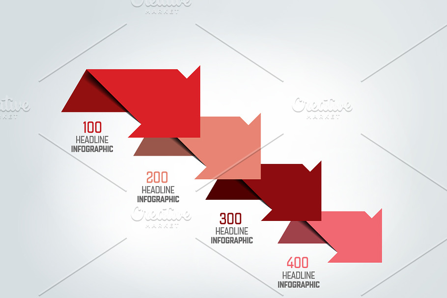 4 arrows  infographic in Illustrations - product preview 8