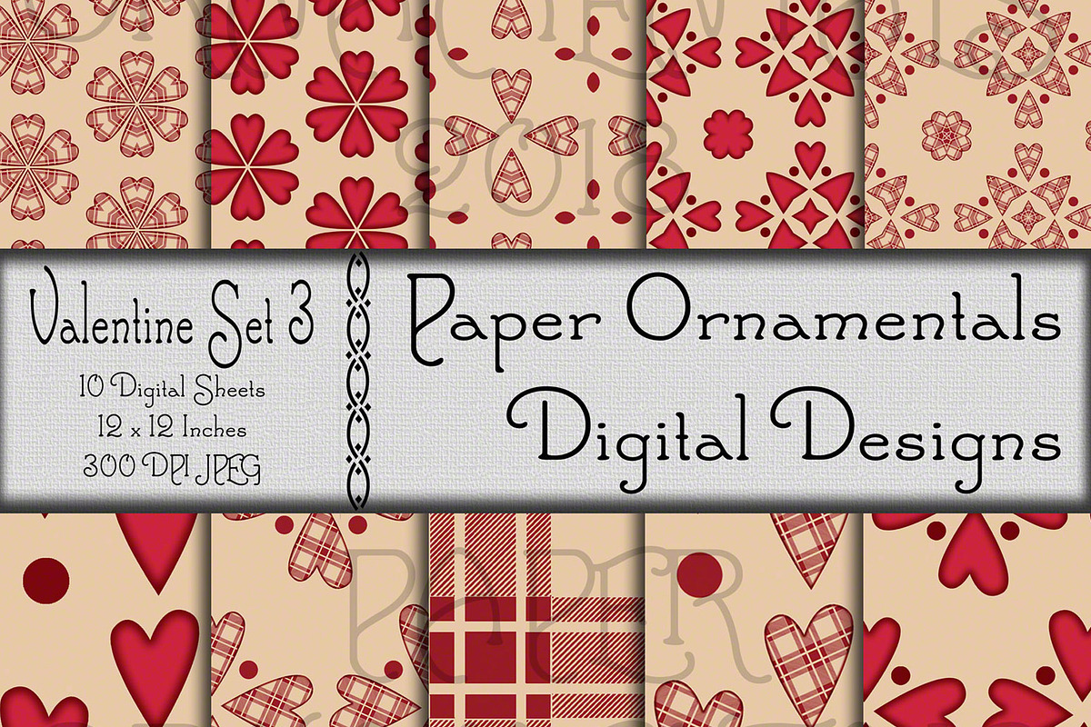 Valentine Set 3, Digital Paper in Patterns - product preview 8
