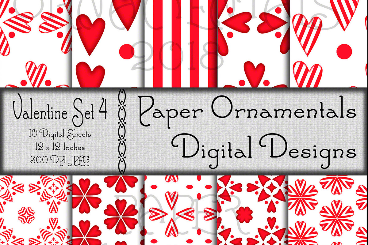 Valentine Set 4, Digital Paper in Patterns - product preview 8