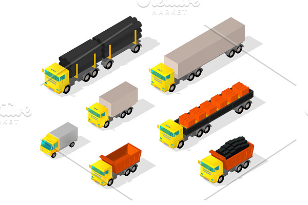 Truck set cars. Trailer delivery