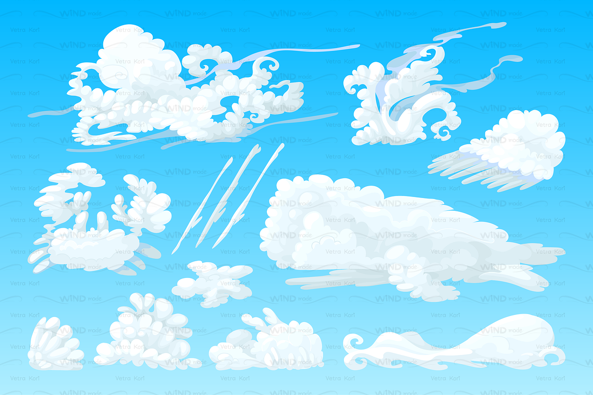 vector 3d animal shaped clouds in Patterns - product preview 8