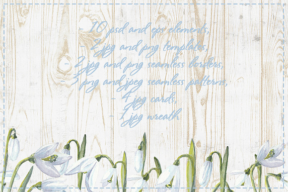 Watercolor snowdrops in Illustrations - product preview 5