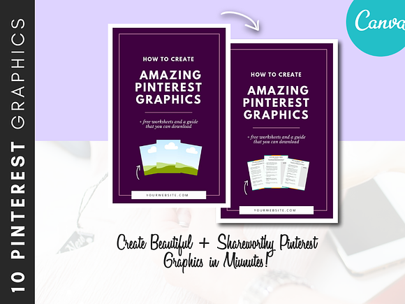 Pinterest Canva Template Pack  in Pinterest Templates - product preview 2