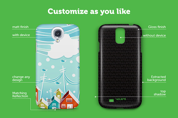 Galaxy S4 3d Sublimation Case Mockup in Product Mockups - product preview 1