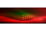 Vector neon red dotted abstract