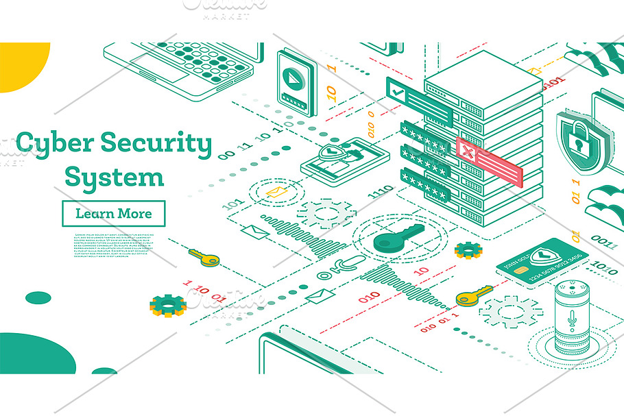 Outline Cyber Security Concept in Illustrations - product preview 8