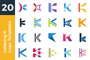 20 Logo Lettering K Template Bundle