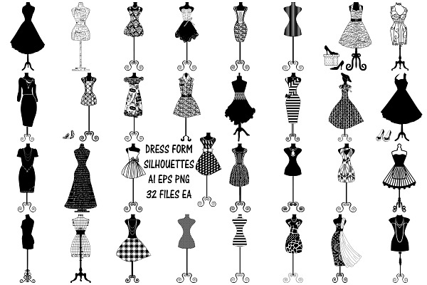 Dress Form Silhouettes AI EPS PNG