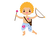 Cute Cupid boy with love arrow bow