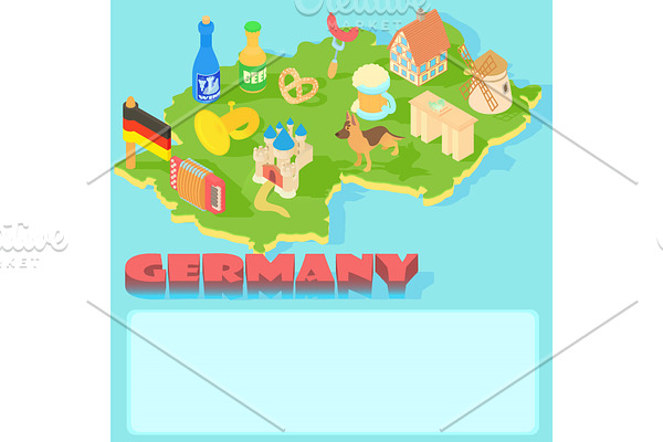 Germany map, cartoon style