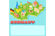 Germany map, cartoon style