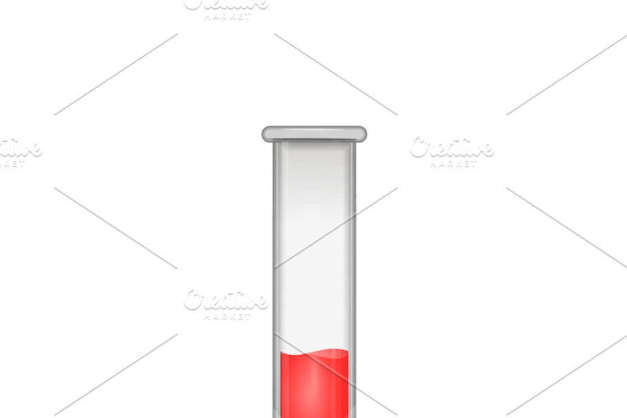 Medical test-tube with red blood in Objects - product preview 8