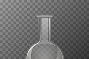 Round transparent chemical flask