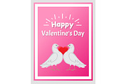 Happy Valentine Day Poster Doves