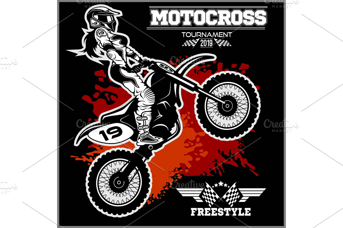 Female Motocross Vector Design in Illustrations - product preview 8