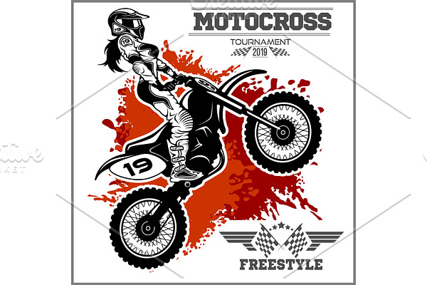 Female Motocross Vector Design