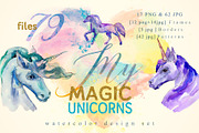 Magic Unicorn Watercolor png
