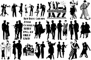 Gatsby Style Jazz Couples AI EPS PNG