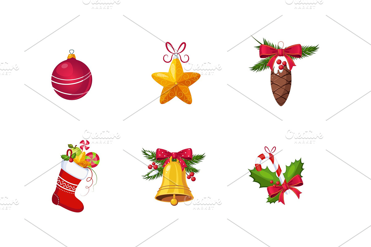 Collection of Christmas decoration in Objects - product preview 8