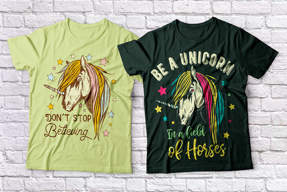 Horses t-shirts set in Illustrations - product preview 3