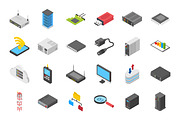 60 Networking Isometric Icons