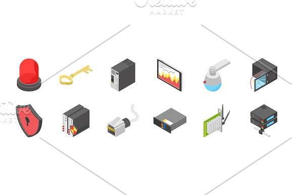 60 Networking Isometric Icons in Icons - product preview 2