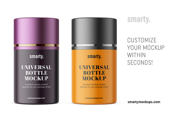 Straight bottle / silver cap mockup in Product Mockups - product preview 2