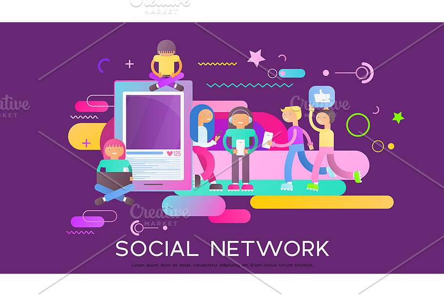 Social Media Concept Banner in Illustrations - product preview 8