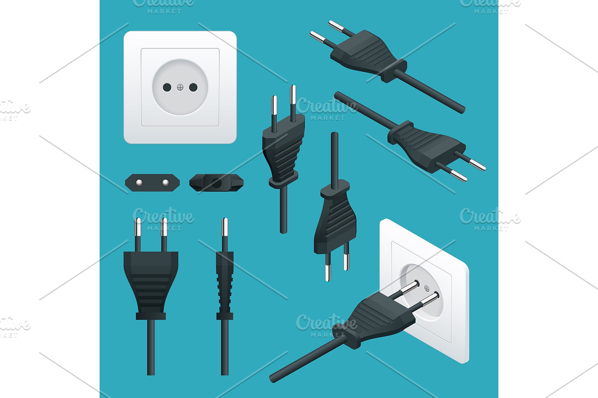 Set od Plugs and Sockets Type C in Objects - product preview 8