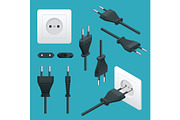 Set od Plugs and Sockets Type C