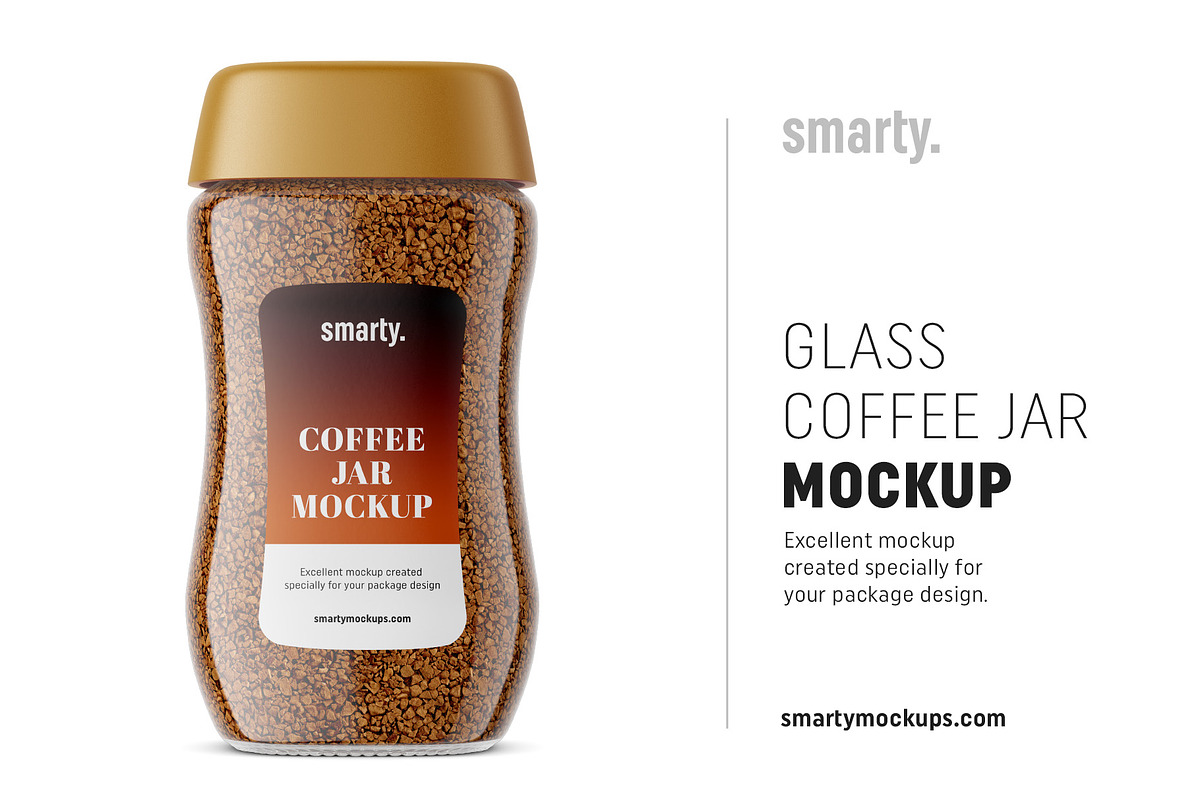 Glass coffee jar mockup in Product Mockups - product preview 8
