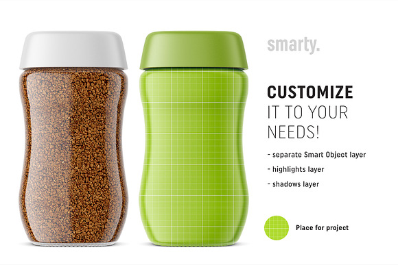 Glass coffee jar mockup in Product Mockups - product preview 1
