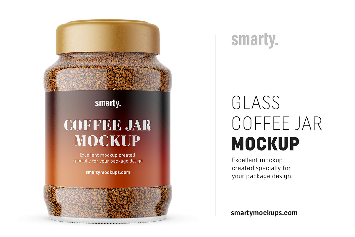 Glass coffee jar mockup in Product Mockups - product preview 8