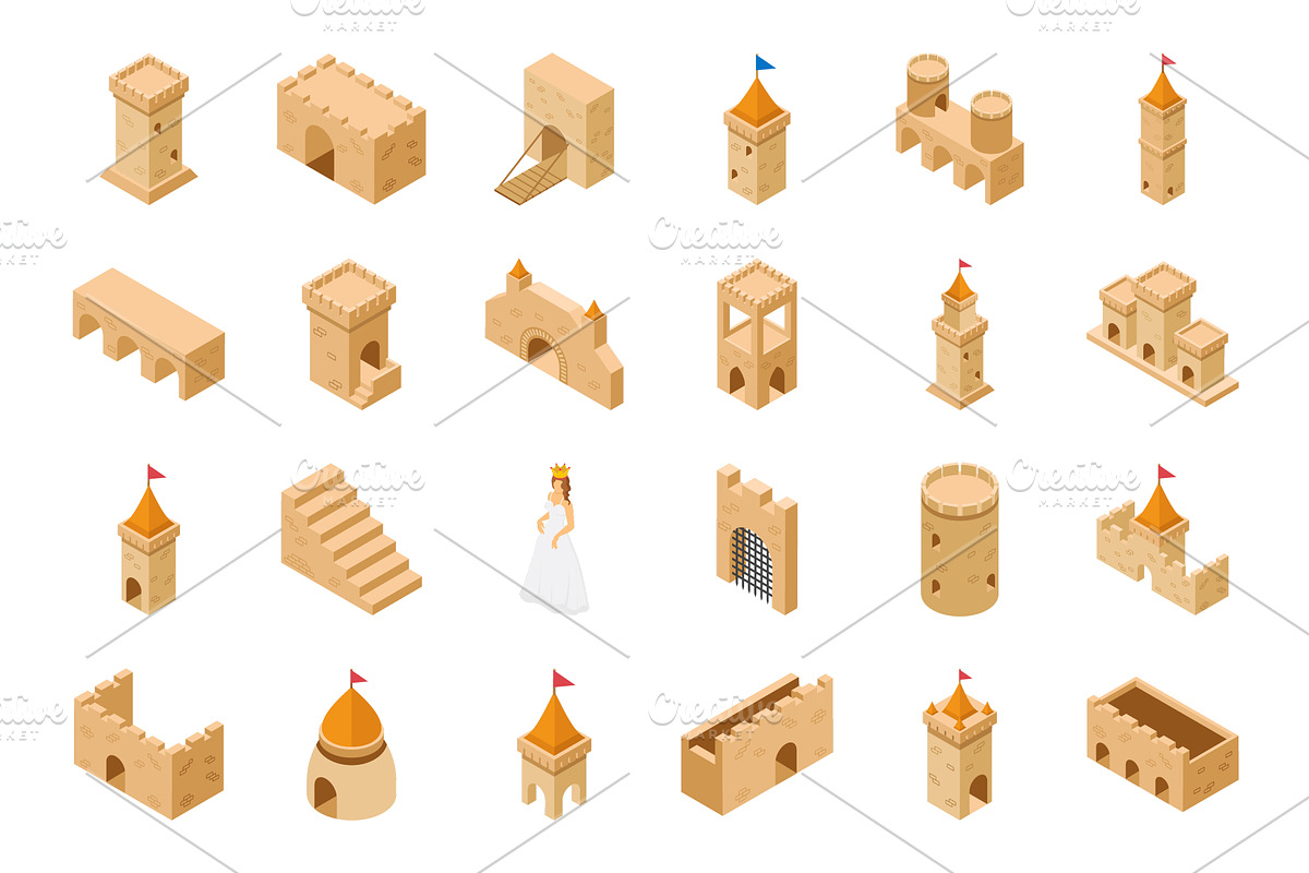 45 Medieval Castle Vector Icons in Icons - product preview 8