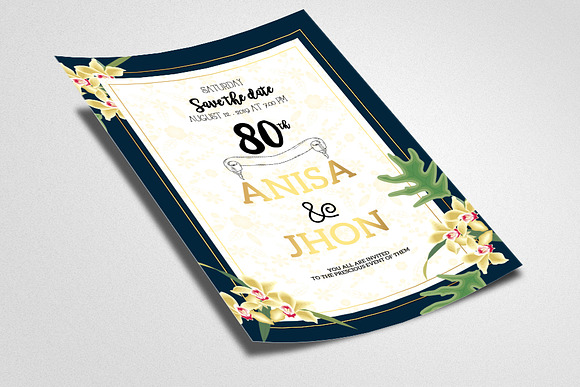 Wedding Floral Invite Templates  in Wedding Templates - product preview 1