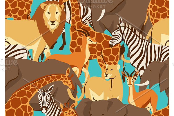 Seamless pattern with African