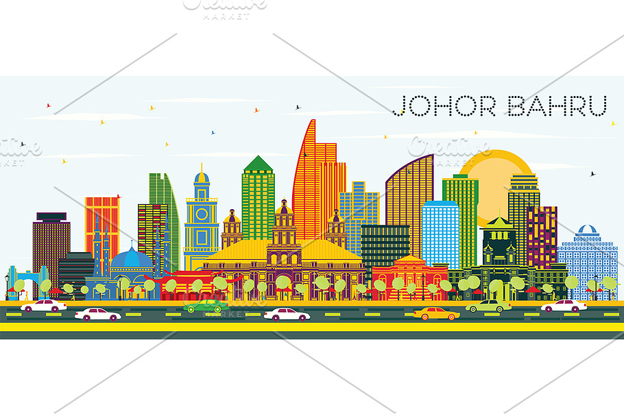 Johor Bahru Malaysia City Skyline