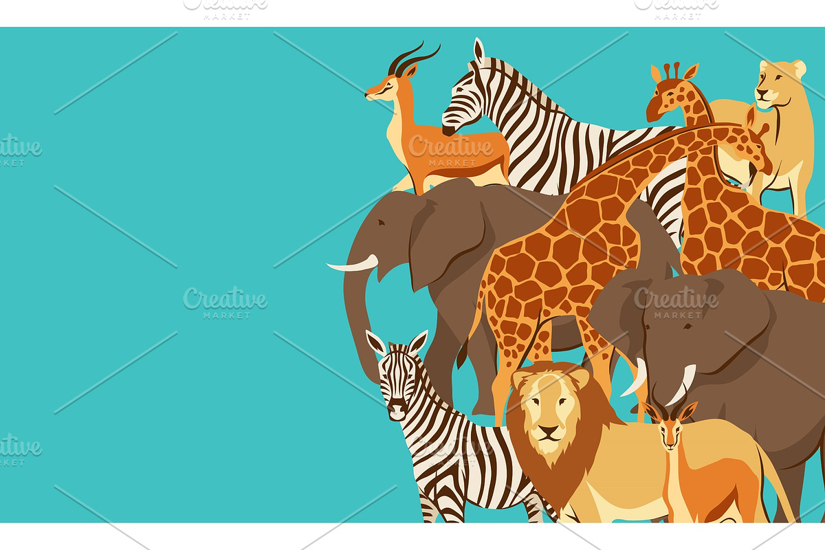 Background with African savanna in Illustrations - product preview 8