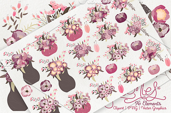Peonies 016 - Clipart, PNG & Vector  in Illustrations - product preview 2