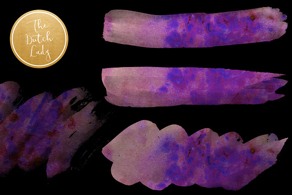 Purple Splotch Watercolor Clipart in Illustrations - product preview 3