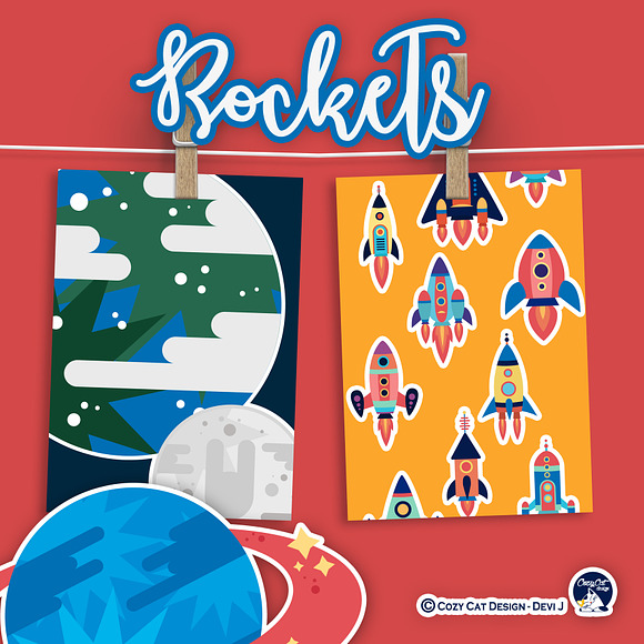 Rockets Digital Clip Art in Illustrations - product preview 7
