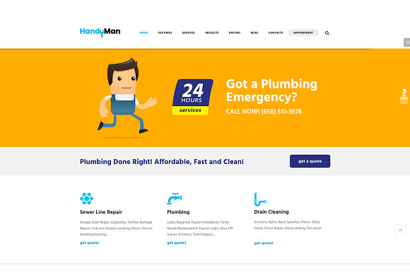 Handyman Repair & Maintenance Theme in WordPress Business Themes - product preview 2