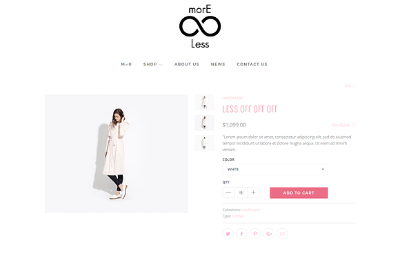 morE∞Less - Shopify Theme in Themes - product preview 1