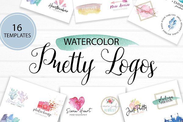 Pretty Watercolor Logos